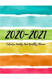 2020-2021 Calendar Weekly And Monthly Planner