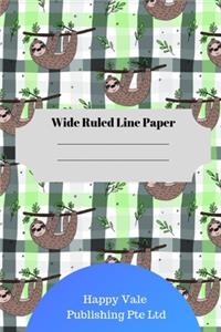 Cute Sloth Theme Wide Ruled Line Paper