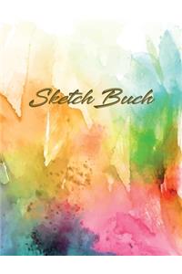 Sketch Buch: buntes Aquarell Effekt Cover - Zeichenbuch Skizzenbuch Journal & Notizbuch - 150 seiten A4 - zum Zeichnen, Malen, Skizzieren und Kritzeln