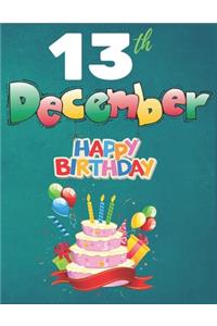 13th December Happy Birthday Notebook Journal
