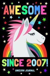 Awesome Since 2007 Unicorn Journal