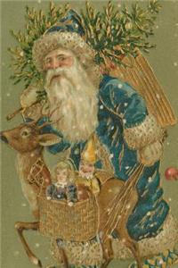 Vintage Old Fashioned Santa Claus Christmas Tree Reindeer Toys Journal