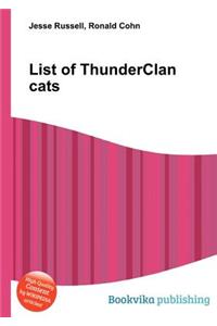 List of Thunderclan Cats