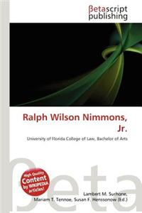 Ralph Wilson Nimmons, JR.