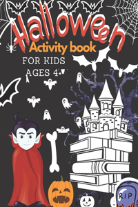 Halloween activity book for kids ages 4+