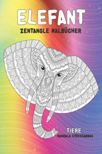 Zentangle Malbucher - Mandala Stressabbau - Tiere - Elefant