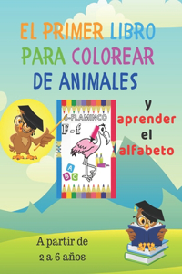 El primer libro para colorear de animales y aprender el alfabeto.