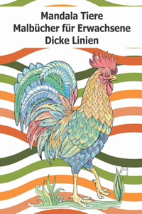 Malbücher für Erwachsene - Dicke Linien - Mandala Tiere