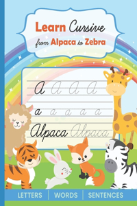 Learn Cursive from Alpaca to Zebra