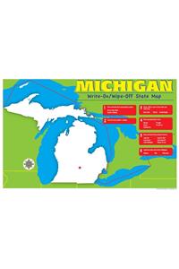 Michigan Write-On/Wipe-Off Desk Mat - State Map