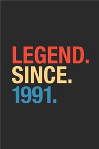 Legend Since 1991: Blank Lined Notebook / Journal (6 X 9) - Birthday Gift and Anniversary Gift