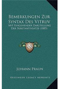 Bemerkungen Zur Syntax Des Vitruv