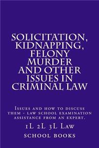 Solicitation, Kidnapping, Felony Murder and Other Issues in Criminal Law: Issues and How to Discuss Them - Law School Examination Assistance from an Expert.