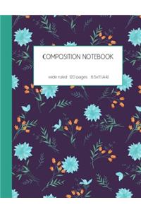 Composition notebook wide ruled 120 pages 8.5x11 (A4)