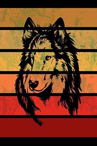 Collie Retro Stripes Notebook