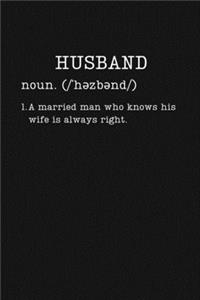 Husband: Funny Gifts From Wife - Small Lined Writing Journal or Notebook (Card Alternative) (Definition, Humor)