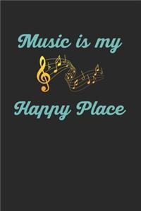 Music Is My Happy Place: Musician Dancer Actor Actress. Graph Paper Composition Notebook to Take Notes at Work. Grid, Squared, Quad Ruled. Bullet Point Diary, To-Do-List or 