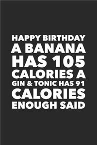 Happy Birthday A Banana Has 105 Calories