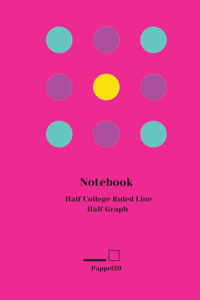 Half College Ruled Line Half Graph Notebook Cover Hollywood Cerise color 160 pages 6x9-Inches