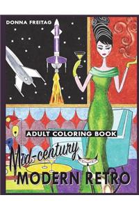 Mid-Century Modern Retro Adult Coloring Book