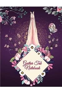 Guitar Tab Notebook: Art Floral Design, 8.5