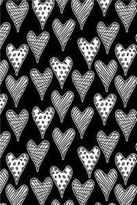 Bullet Journal Notebook Abstract Hearts Pattern 2