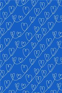 Journal Notebook White Scribbly Hearts Pattern 3