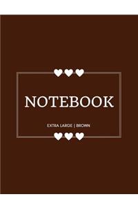 Notebook Extra Large: Brown: Notebook 8.5 X 11: Notebook 400 Pages