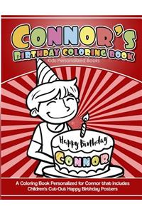 Connor's Birthday Coloring Book Kids Personalized Books