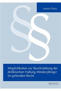 Möglichkeiten zur Beschränkung der deliktischen Haftung Minderjähriger im geltenden Recht