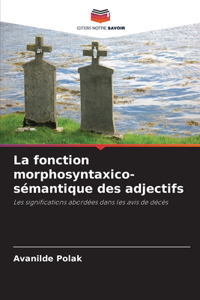 fonction morphosyntaxico-sémantique des adjectifs
