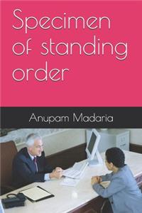 Specimen of standing order