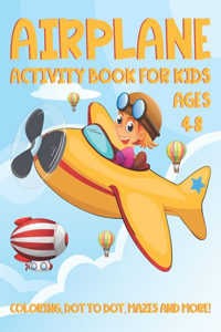 Airplane Activity Book for Kids Ages 4-8