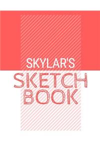 Skylar's Sketchbook: Personalized red sketchbook with name: 120 Pages