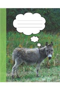 Gray Miniature Donkey Wide-ruled Lined School Composition Notebook