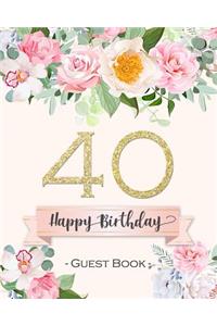 40 Happy Birthday Guestbook