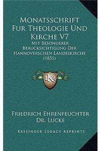 Monatsschrift Fur Theologie Und Kirche V7