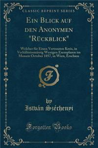Ein Blick Auf Den Anonymen Rückblick