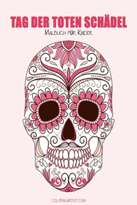 Malbuch für Kinder Tag der toten Schädel 1