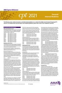 CPT 2021 Express Reference Coding Card: General/Internal Medicine