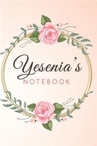 YESENIA'S Customized Floral Notebook / Journal 6x9 Ruled Lined 120 Pages School Degree Student Graduation university