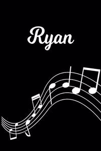 Ryan: Sheet Music Note Manuscript Notebook Paper - Personalized Custom First Name Initial R - Musician Composer Instrument Composition Book - 12 Staves a 