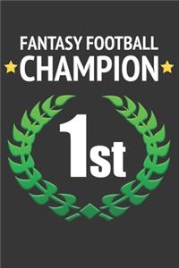 Fantasy Football First Place Notebook