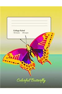Colorful Butterfly Composition Ruled Notebook