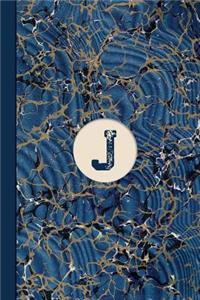 Monogram J Marble Notebook (Blue Ginger Edition)
