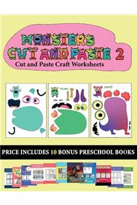 Cut and Paste Craft Worksheets (20 full-color kindergarten cut and paste activity sheets - Monsters 2)