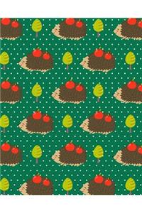 Journal Notebook Cute Hedgehogs With Apples Pattern 2