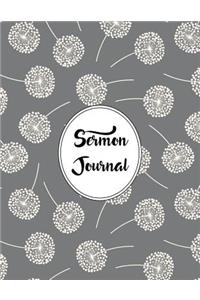Sermon Journal Notebook Dandelions Pattern 1