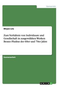 Zum Verhältnis von Individuum und Gesellschaft in ausgewählten Werken Benno Pludras der 60er und 70er Jahre