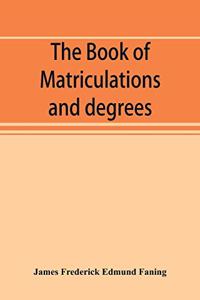 book of matriculations and degrees